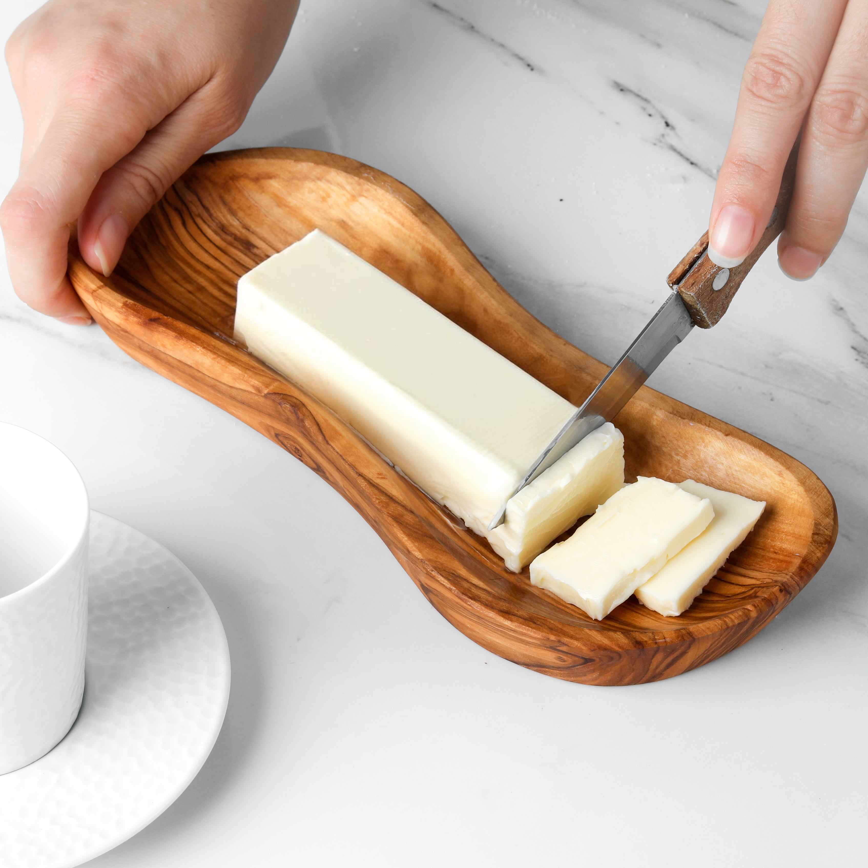 Butter Dish Olive Wood - ArtisRaw